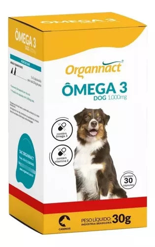 Organnact Suplemento Ômega 3 Dog 1000mg 30 Comprimidos