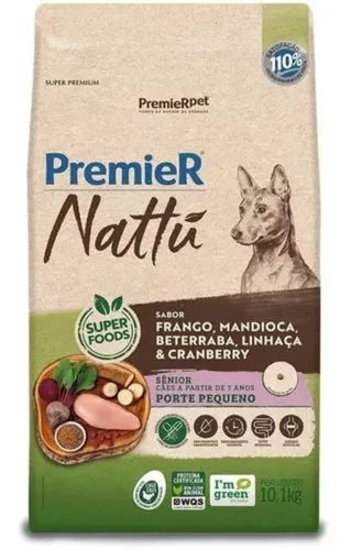 Ração Premier Nattu para Cães Sênior de Porte Pequeno Sabor Mandioca