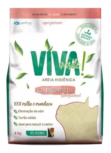Areia Higiênica Viva Verde Biodegradável 4 Kg