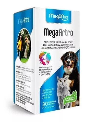 Mega Artro 30 Comprimidos Suplementos - Cães E Gatos Meganux