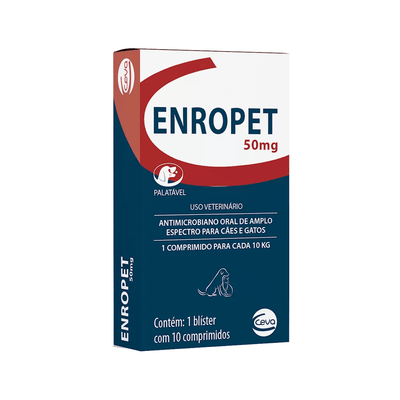 Antibiótico Enropet 50mg para Cães e Gatos Ceva 50 mg