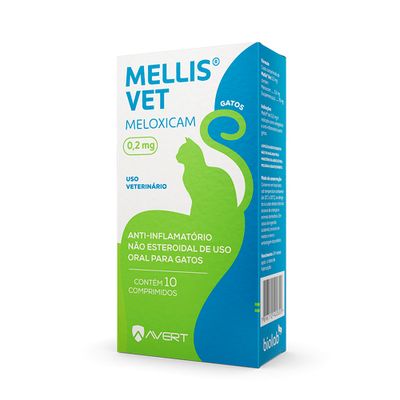 Anti-inflamatório Gatos Meloxicam Mellis Vet 10 comprimidos