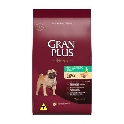 Ração GranPlus Menu Cães Mini Adultos Light Frango e Arroz 3kg