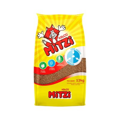 Areia para Gato Mitzi Granulado Sanitário Kelco 12 kg