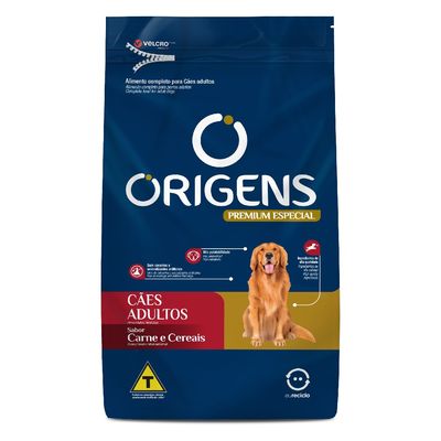 Ração Origens Cães Adultos Carne e Cereais 15kg