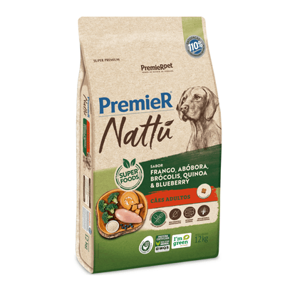 Ração Premier Nattu Cães Adultos Abóbora 12kg