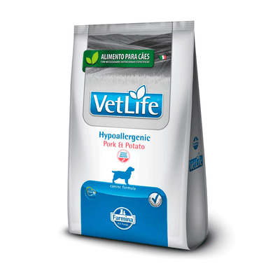 Ração Vet Life Natural Cães Adultos Hypoallergenic Porco e Batata 2kg