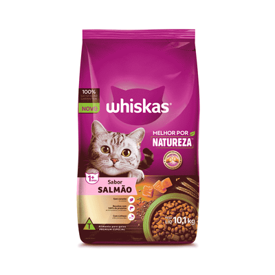 Ração Whiskas Gatos Adultos Melhor Por Natureza Salmão 10,1 kg