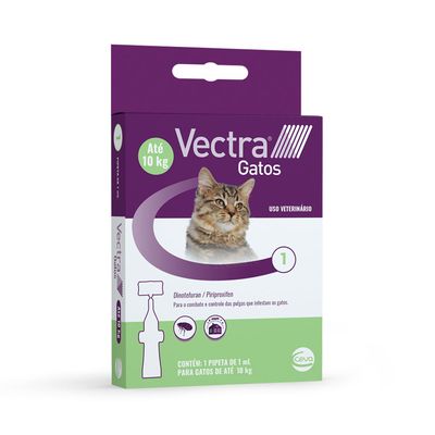 Antipulgas Vectra Gatos até 10 kg Ceva 1 ml 3 pipeta