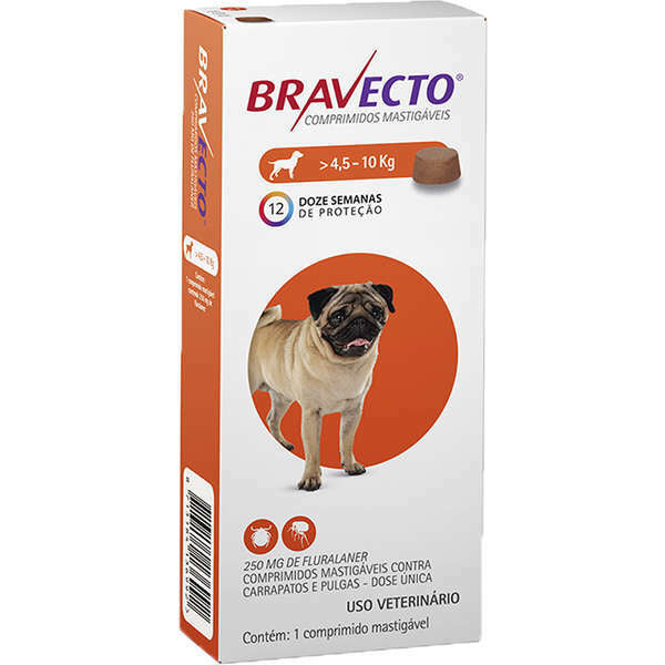 Bravecto Antipulgas Cães de 4.5 até 10kg-1 comprimido