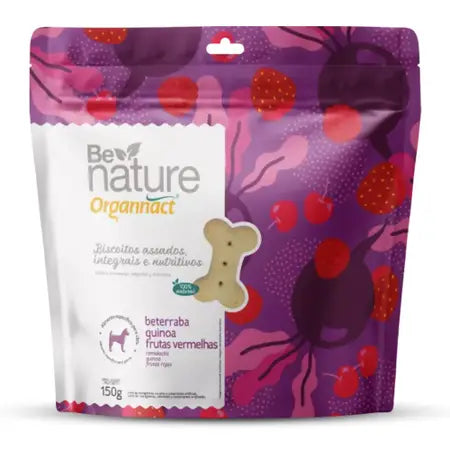 Biscoito Organnact Be Nature Sabor Beterraba, Quinoa e Frutas Vermelhas 150g