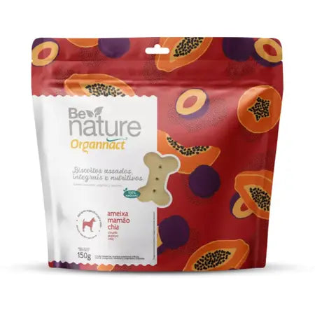 Biscoito Organnact Be Nature Sabor Ameixa, Mamão e Chia 150g