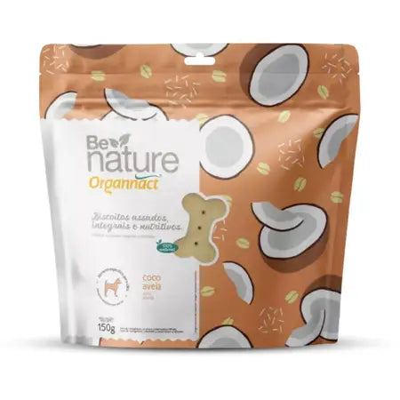 Biscoito Organnact Be Nature Sabor Coco e Aveia 150g