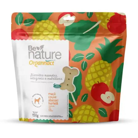 Biscoito Organnact Be Nature Sabor Maçã, Couve, Abacaxi e Hortelã 150g