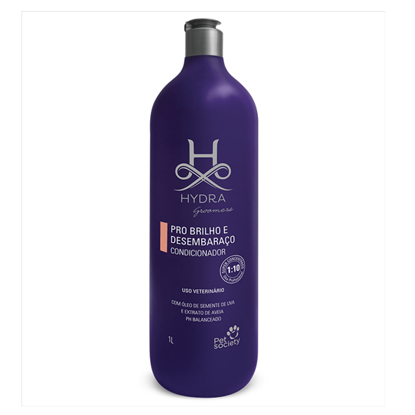 Condicionador Pet Society Hydra Groomers Pro Brilho e Desembaraço 1l