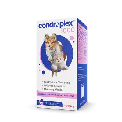 Condroplex 1000 Suplemento Avert para Cães e Gatos 60 cápsulas