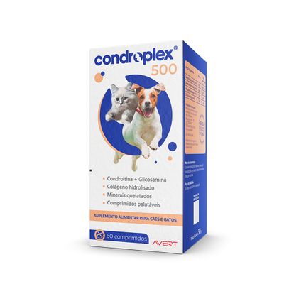 Condroplex 500 para Cães e Gatos Comprimidos Palatáveis 60 comprimidos