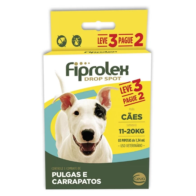 Antipulgas Fiprolex Cães Drop Spot 11 a 20kg 1,34 ml