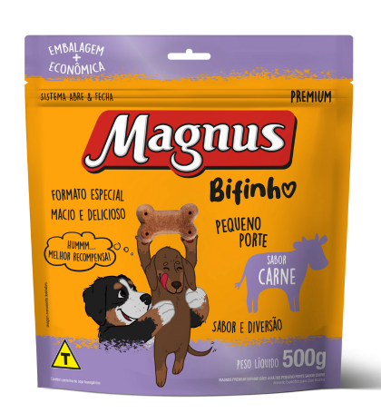 Bifinho Magnus para Cães Adultos Porte Mini e Pequeno Sabor Carne
