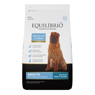 Ração Equilíbrio Sensitive Skin e Stomach Cães Adultos Porte Médio e Grande 2,5kg
