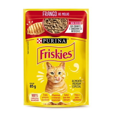 Ração Úmida Friskies Gatos Adultos Frango ao Molho 85g