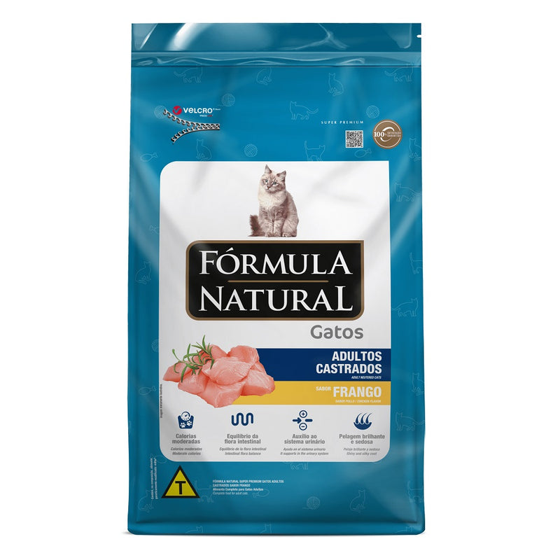Ração Fórmula Natural para Gatos Adultos Castrados Sabor Frango