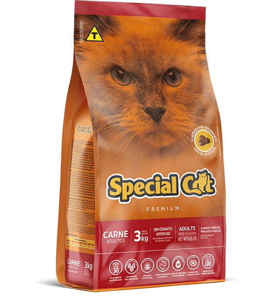 Ração Premium Special Cat para Gatos Adultos Sabor Carne 10,1kg