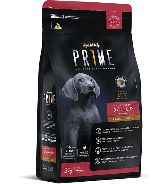 Ração Special Dog Prime Júnior para Cães Filhotes de Porte Grande Sabor Frango e Arroz 15kg