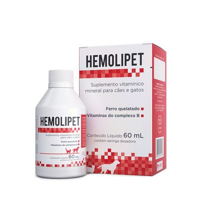 Suplemento Vitamínico Mineral para Cães e Gatos Hemolipet 60 ml